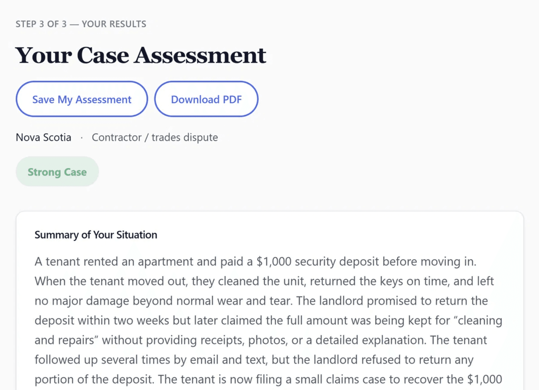Ruled.ca product interface